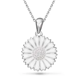 15 mm margriet ketting in zilver - Marie