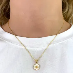 11 mm margriet ketting met hanger in verguld sterlingzilver - Marie