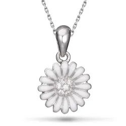 12 mm margriet ketting in zilver - Matilda