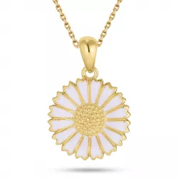 15 mm margriet paarse ketting in verguld sterlingzilver