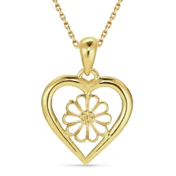 hart margriet ketting in verguld sterlingzilver - Maggie