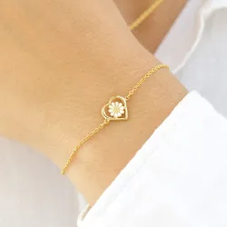 hart margriet armband in verguld sterlingzilver