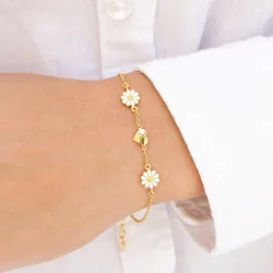 hart margriet armband in verguld sterlingzilver - Maggie