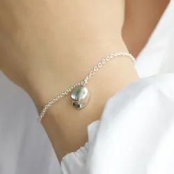 studenten pet armband in zilver