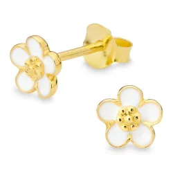 6 mm margriet oorsteker in verguld zilver - Majse