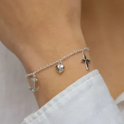 geloof-hoop-liefde armband in zilver