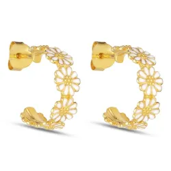 18 mm margriet creool in verguld zilver - Maggie