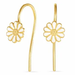 7,5 mm margriet oorhaakjes in verguld zilver - Maggie
