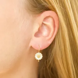 9,5 mm margriet oorhaakjes in verguld zilver - Mix & Match