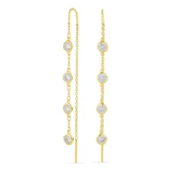 zirkoon ketting oorbellen in verguld zilver