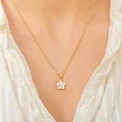 margriet hanger met ketting in verguld sterlingzilver - Majse