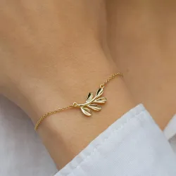 blad armband in verguld sterlingzilver