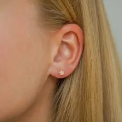 4,5 mm margriet zirkoon oorsteker in verguld sterlingzilver - Majse