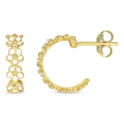 14,5 mm margriet halfcreool in verguld sterlingzilver - Majse