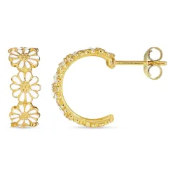 16 mm margriet halfcreool in verguld sterlingzilver - Maggie