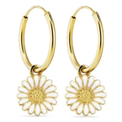 18 mm margriet creool in verguld sterlingzilver - Matilda