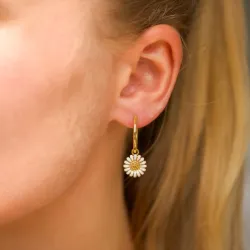 18 mm margriet creool in verguld sterlingzilver - Matilda