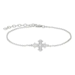 12 x 10,5 mm dagmarkruis ankerarmband in zilver