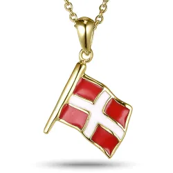 ankerketting in verguld sterlingzilver met Dannebrog in verguld sterlingzilver