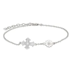 12 x 10,5 mm dagmarkruis armband in zilver