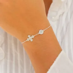 12 x 10,5 mm dagmarkruis armband in zilver