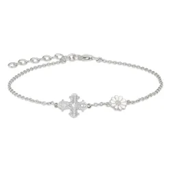 10 x 8,5 mm dagmarkruis armband in zilver