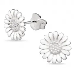 11 mm margriet witte oorsteker in zilver - Matilda