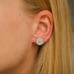 11 mm margriet witte oorsteker in zilver - Matilda