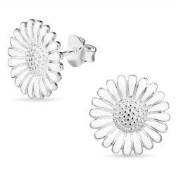 14,5 mm margriet oorsteker in zilver - Matilda