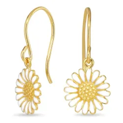 11 mm margriet oorbellen in verguld zilver - Matilda