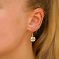 11 mm margriet oorbellen in verguld zilver - Matilda