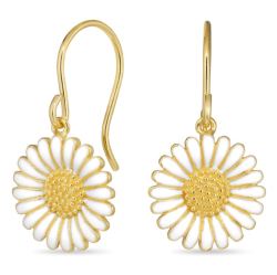 14,5 mm margriet oorbellen in verguld sterlingzilver - Matilda