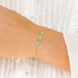 margriet blauwe armband in verguld sterlingzilver - Maggie