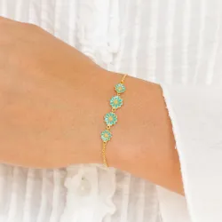 margriet blauwe armband in verguld sterlingzilver - Maggie