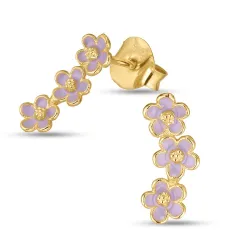 margriet paarse oorsteker in verguld zilver - Majse