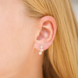 margriet paarse oorsteker in verguld zilver - Majse