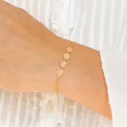 margriet pink armband in verguld sterlingzilver - Maggie