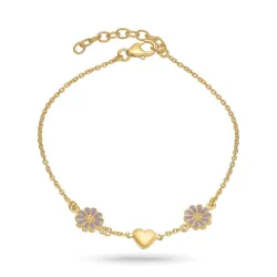 hart margriet paarse armband in verguld sterlingzilver - Maggie