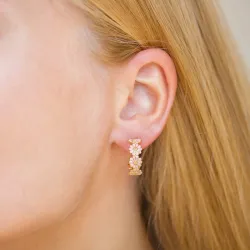 margriet pink oorsteker in verguld sterlingzilver - Maggie