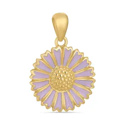 14,5 mm margriet paarse hanger in verguld sterlingzilver - Marie