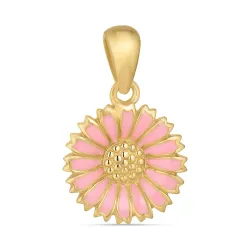 14,5 mm margriet pink hanger in verguld sterlingzilver - Marie