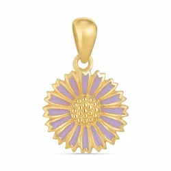 11,5 mm margriet paarse hanger in verguld sterlingzilver - Marie