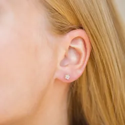 5 mm margriet paarse oorsteker in verguld zilver - Majse
