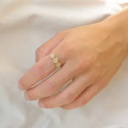 margriet paarse ring in verguld sterlingzilver - Maggie
