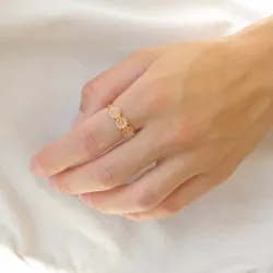 margriet roze ring in verguld sterlingzilver - Maggie