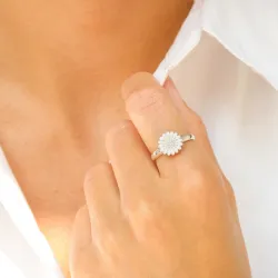 10 mm margriet ring in zilver - Matilda