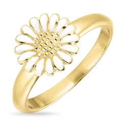 10 mm margriet ring in verguld sterlingzilver - Matilda