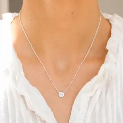margriet ketting in zilver met hanger in zilver - Maggie