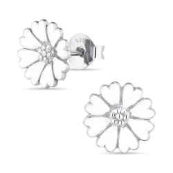 11 mm margriet oorsteker in zilver - Magda