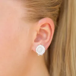 13,5 mm margriet oorclips in zilver - Marie